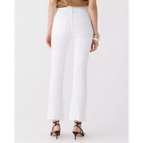 J Crew 9” Demi Boot Crop Off-White Frayed Jeans Size 26T - Picture 2 of 11